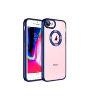 Apple iPhone 8 Uyumlu Kılıf Kamera Korumalı Logo Gösteren Zore Omega Kapak (Lacivert)