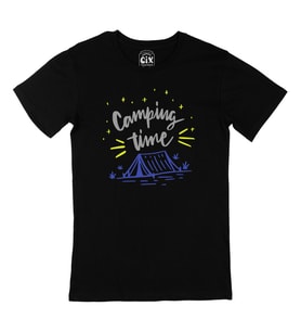 Camping Time Siyah Tişört
