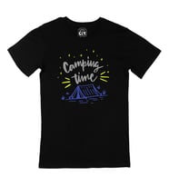 Camping Time Siyah Tişört