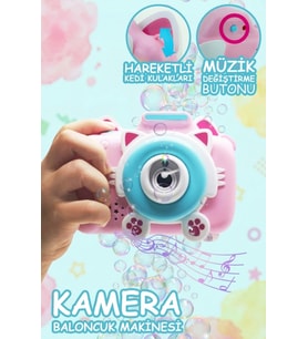 Kamera Tasarımlı Baloncuk Makinesi Işıklı Müzikli Otomatik Balon Oyuncağı