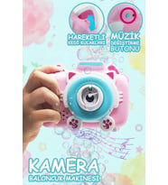 Kamera Tasarımlı Baloncuk Makinesi Işıklı Müzikli Otomatik Balon Oyuncağı