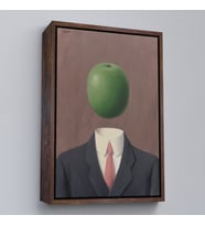 Çerçeveli Rene Magritte - Soyut Sabit Fikir Tablosu (Beyaz)
