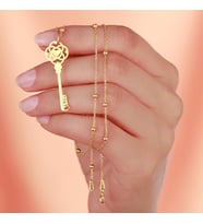 Top Zincirli İsimli Anahtar Kolye (Gold)
