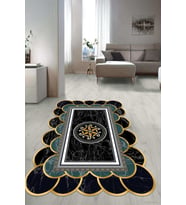 Dijital Baskılı Kaymaz Taban Yıkanabilir Lazer Kesim Salon Halısı Yolluk NLZR-SD-324 (Çok Renkli)