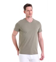 Hatemoğlu A. Haki ST 22Y Basic V Yaka Süprem T.Shirt (S-3XL)