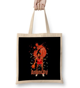 OG Anunoby Vintage Art - Legend Basketball Gift Bez Çanta Uzun Saplı