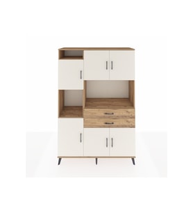 Hyperion Dolap 8 Raflı 2 Çekmeceli 6 Kapaklı 132x44x195 Çam-Aytaşı/Çam