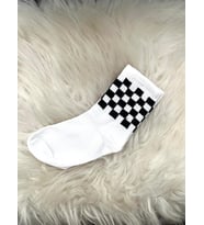Unisex Beyaz Damalı Çorap