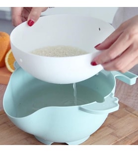 Çok Fonksiyonlu Salata Aparatı - Süzgeçli Doğrayıcı Kase