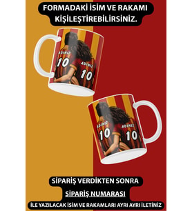 Erkek Kız Çift Sevgililere Özel Ad Ve Numaralı Taraftar Kupa Kahve Bardak
