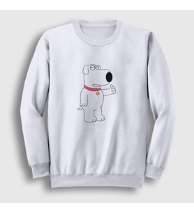 Presmono Unisex Beyaz Brian Griffin Family Guy Sweatshirt 300158tt