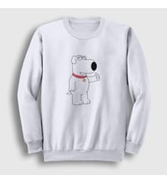 Presmono Unisex Beyaz Brian Griffin Family Guy Sweatshirt 300158tt