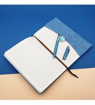 Mobgift Düğme Detaylı Tarihsiz Deri Defter Kalem Seti