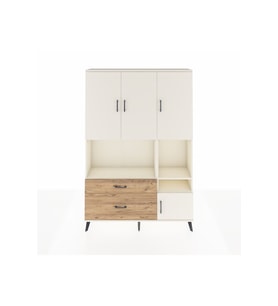 Arges Dolap 7 Raflı 2 Çekmeceli 4 Kapaklı 132x30x195 Aytaşı-Aytaşı/Çam