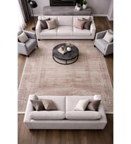 Hoom Rugs Emp Milan ML018 180x260 Modern Tozumaz Halı (Gri-Bakır)
