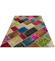 Kırmızı Halı Modern Geometrik Desenli Yün Salon Halısı El Dokuma Bej Tonlu Vintage