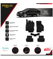 Seat Toledo 2012-2018 3D Havuzlu Paspas (Siyah - Beyaz)