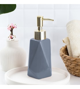 Porsima 3203 Seramik Sıvı Sabunluk - Tezgah Üstü Banyo Mutfak Lavabo Sabunluğu - 250 cc Antrasit
