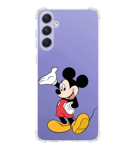 Samsung Galaxy A54 Uyumlu Köşe Korumalı Antişok Kapak Mickey Mouse Tasarımlı Şeffaf Silikon Kılıf