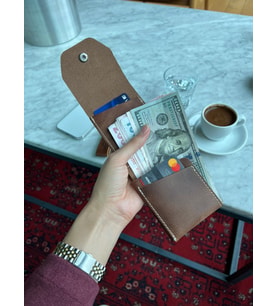 Hakiki Deri Çıtçıtlı Erkek Cüzdan  Nova 5801 (Taba)