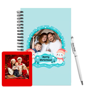 Yılbaşı İçin Kişiye Özel Tasarım Ahşap Defter Kalem &  Instagram Çerçeve Hediye Seti HC62