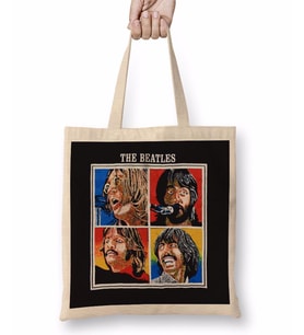 Let It Be Beatles Vintage 70s Bez Çanta Uzun Saplı