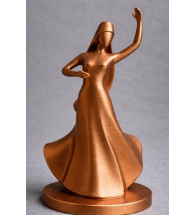 15 cm Yöresel Temalı Hediyelik Kafkas Adige Çerkes Biblo Özel Tasarım 3D Figür Bakır Renk