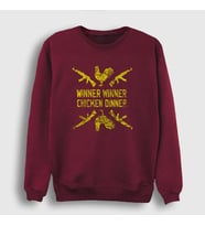 Presmono Unisex Bordo Chicken Dinner Pubg Sweatshirt 30064tt (Bordo)