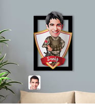 BK Gift Kişiye Özel İsimli Asker Karikatürlü 3D Ahşap Tablo-2