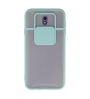 Samsung Galaxy J7 Pro / J730 Kılıf Palm Buzlu Kamera Sürgülü Silikon - Turkuaz