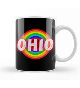 Ohio state flag gift   vintage Retro Rainbow Style Kupa Bardak Porselen