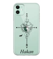 Pusula Tasarımlı Şeffaf Telefon Kılıfı (Tüm Modeller Mevcuttur)