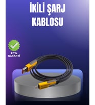 İthalat® Evrensel Uyumluluklu Dayanıklı Metal Başlıklı Hızlı Şarj Kablosu
