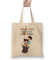 Babalar Günü Babaya Hediye 037 Bez Çanta Uzun Saplı