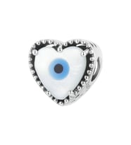 Kalp Çakra Nazar Koruyucu Charm  925 Ayar Gümüş