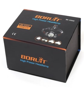 Boruit T6 Kafa Feneri 5000 Lumens 3Xcree Xm-T6+2R5 Lamba Led Kamp Lambası