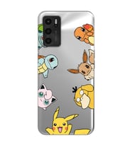 Oppo A16 / A55 Uyumlu Pokemon Tüm Karakterler Tasarımlı Şeffaf Telefon Kılıfı