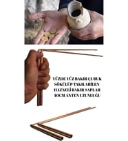 Bakır Altın Arama Çubuğu Hazneli Bakır Saplı Define Arama