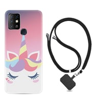 INFINIX Hot 8 9 10 11S Hot 10 Play 10T Kılıf Boyun Askılı Silikon Sweety Unicorn 1737