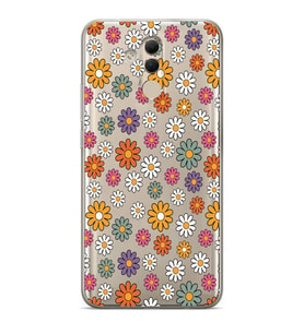 Huawei Mate 20 Lite Uyumlu Çiçek Desenli Şeffaf Telefon Kılıfı