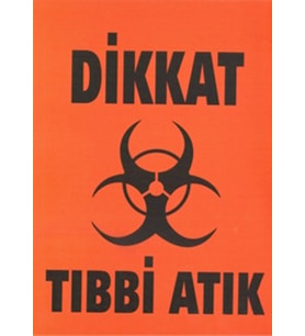 Tıbbi Atık Etiketi 15x21 cm A5 ebat 5 adet Etiket