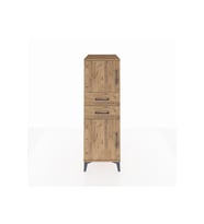Kronos Dolap Tek Raflı 2 Çekmeceli 2 Kapaklı 44x59x134 Çam-Çam