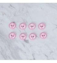 Loren Crafts 8 li ABC Desenli Pembe Düğme - 0557
