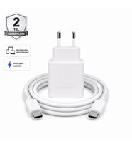 Schitec 45W Hızlı Şarj Adaptörü ve 1 Metre Type-C Type-C Hızlı Şarj Kablo Set Beyaz