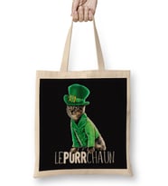 Lepurrchaun St Patrick's Day Cat Leprechaun Shamrock Women Bez Çanta Uzun Saplı