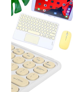 Touchpad Tüm Cihazlara Uyumlu Bluetooth Klavye Touchpad Slim Kablosuz Wifi Q Klavye - Lisinya