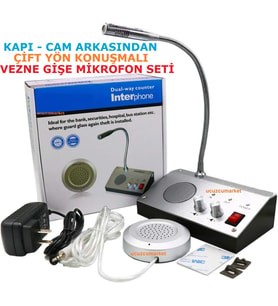 CAM - KAPI ARKASINDAN ÇİFT YÖN KONUŞMALI VEZNE GİŞE MİKROFON SETİ
