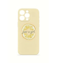 iPhone 15 Pro Vorian İnce Kamera Korumalı Mika Kılıf Just A Girl Lemon