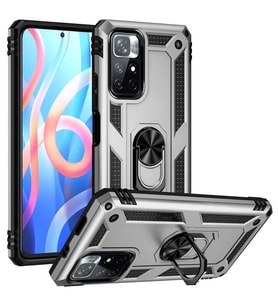 Xiaomi Redmi Note 11 5G Kılıf Yüzüklü Zırh Tank Vega (Gri)