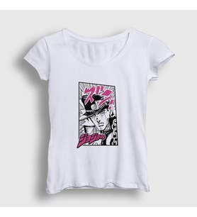 Presmono Kadın Beyaz Jotaro Kujo Anime Jojo T-Shirt 321873tt